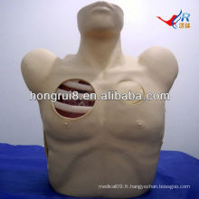 Mannequin de drainage pleural ISO, Pneumothorax Décompression, simulateur de drainage thoracique fermé